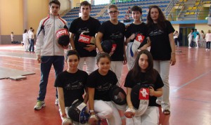 Tiradores del Cepsa Huelva en el torneo en Sevilla.