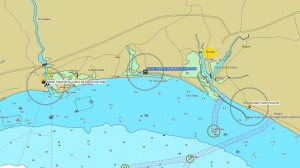 Localización de algunos faros del litoral onubense. 