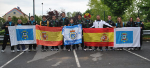 El equipo onubense,en su primera participación europea.