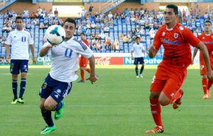 Joselu, como siempre,estuvo muy combativo. / Foto: Josele Ruiz. 