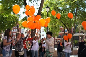 Suelta de globos. 