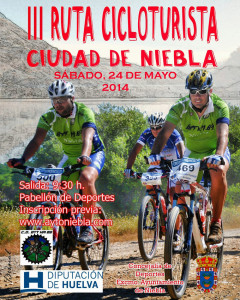 Cartel anunciador del evento ciclista del sábado en Niebla.