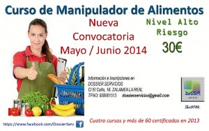 Cartel del curso de Manipulador de Alimentos.