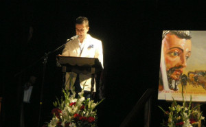 Juan Antonio Ruiz, durante la presentación de su Crónica de la Villa. 