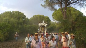 Una bella imagen del camino del Rocío de Hinojos de este año. 