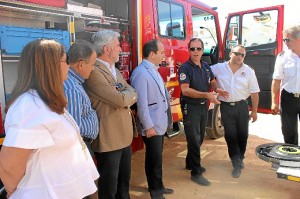 Un momento de la presentación de los vehículos del Consorcio Provincial. 