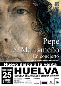 Pepe El Marismeño presentará 'Siete Mares' en la Escuela de Arte León Ortega. 