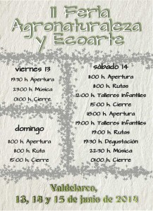 Programa de actividades de la II Feria de Agronaturaleza y Ecoarte.