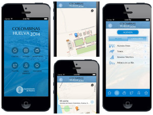 Imágenes de la App móvil de las Colombinas 2014. 