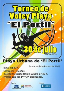 Cartel voley playa El Portil