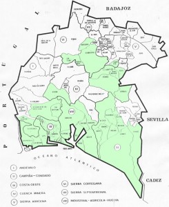 Mapa de la distribución de cítricos