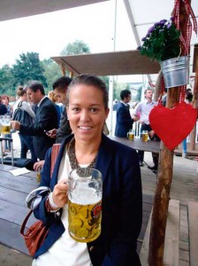 En Munich con una 'Mass', jarra de un litro de cerveza