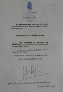 Carta de la Casa Real.