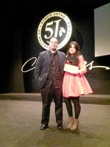 Con el premio y su mentor, el chef malagueño Antonio Rico Bragado. 