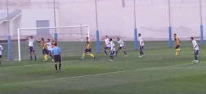 El Recre fue de más a menos en el partido ante el San Roque. / Foto: @SanRoqueLepe.