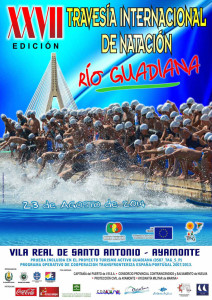 Cartel de la prueba de natación con final en Ayamonte.