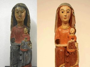 El antes y el después de una de las figuras.