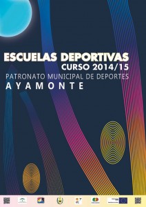 Cartel anunciador de las Escuelas Deportivas en Ayamonte.