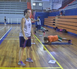 María Asurmendi, una de las caras nuevas en el Conquero, ya está a las órdenes de Gabriel Carrasco.