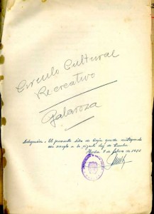 Diligencia del Círculo Cultural de 1956 de Galaroza. / Imagen cedida por Lieva.