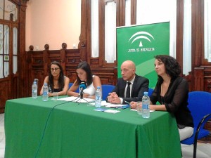 Rueda de prensa de María Márquez en el Instituto Andaluz de la Juventud en Huelva.