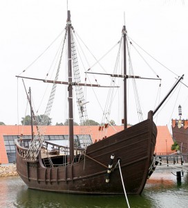 La réplica de La Pinta en el Muelle de las Carabelas. 