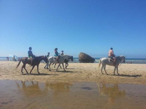 Imágenes de la ruta a caballo por la playa de Matalascañas.