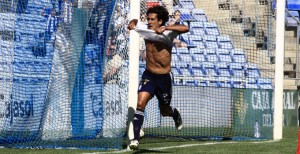Pedro Ríos, con tres tantos, es el máximo goleador del Recre. / Foto: Josele Ruiz.