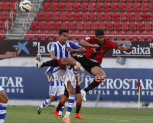 Montoro, autor del primer gol del Recre. / Foto: www.lfp.es.