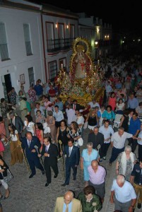 Salida procesional de la Virgen del Valle.