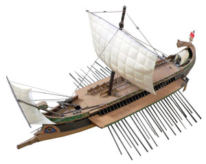 Barco romano similar a los que llegarían a la ciudad ahora sumergida.