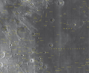 La ubicación en el mapa lunar de Al-Bakri. 