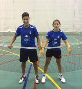 Alberto Cruzado y Alba Gómez, jugadores del CD Bádminton Huelva.