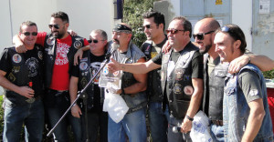 Un momento del acto de inauguración de la nueva sede del Club Motorista El Faro de Mazagón.