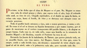 Una referencia de Juan ramón Jiménez al vino en 'Platero y yo'. 