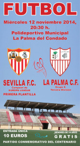 Cartel del partido amistoso en La Palma.