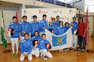 Los tiradores onubenses que han brillado en la prueba celebrada en Chiclana.