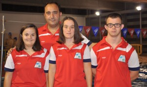 María Leandro, junto a Marina Méndez y Enrique Mellado, los otros representantes del Coda en el Mundial de Natación.