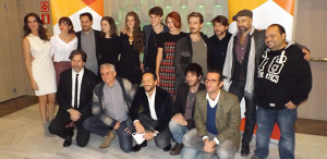 Sara con el preestreno de Cuéntame un Cuento, con parte del elenco de actores de la serie. 