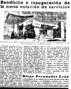 La noticia de la inauguración fue publicada por el diario Odiel el 15 de abril de 1964.