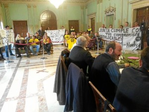 El Grupo Municipal de IU, en el pleno.