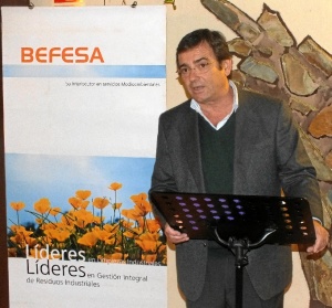 Santiago Ortiz, durante su discurso.