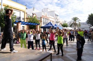 Una de las exhibiciones de zumba.