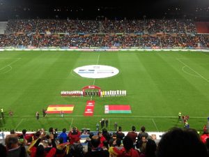 El estadio Nuevo Colombino presentó un aspecto soberbio.