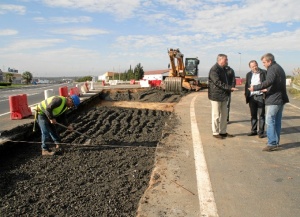 Visita a las obras de la rotonda.