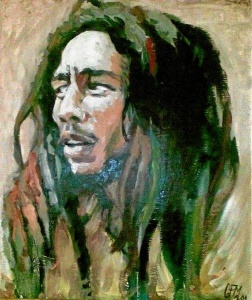 Una de sus obras de la serie sobre Bob Marley.