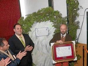 Pablo Comas, en la inauguración del belén.