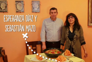 Esperanza Díaz, junto a su pareja Sebastián Mazo. 