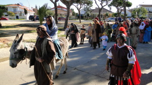 Recreación de uno de los pasajes bíblicos de la vida de Jesucristo en Mazagón. 