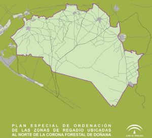 Mapa de la zona que abarca la Corona Norte de Doñana.